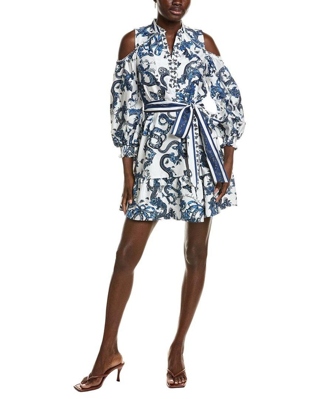 Marchesa Blue Iris Mini Dress