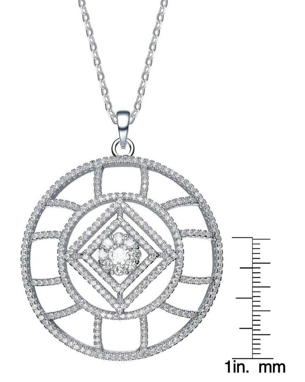 Rachel Glauber Metallic Cz Pendant Necklace