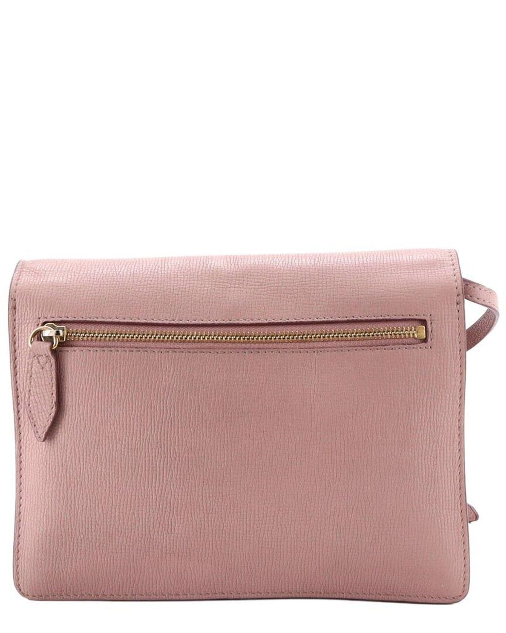 Burberry Pink Leather & House Check Canvas Macken Crossbody Small (Authentic Pre-Loved)