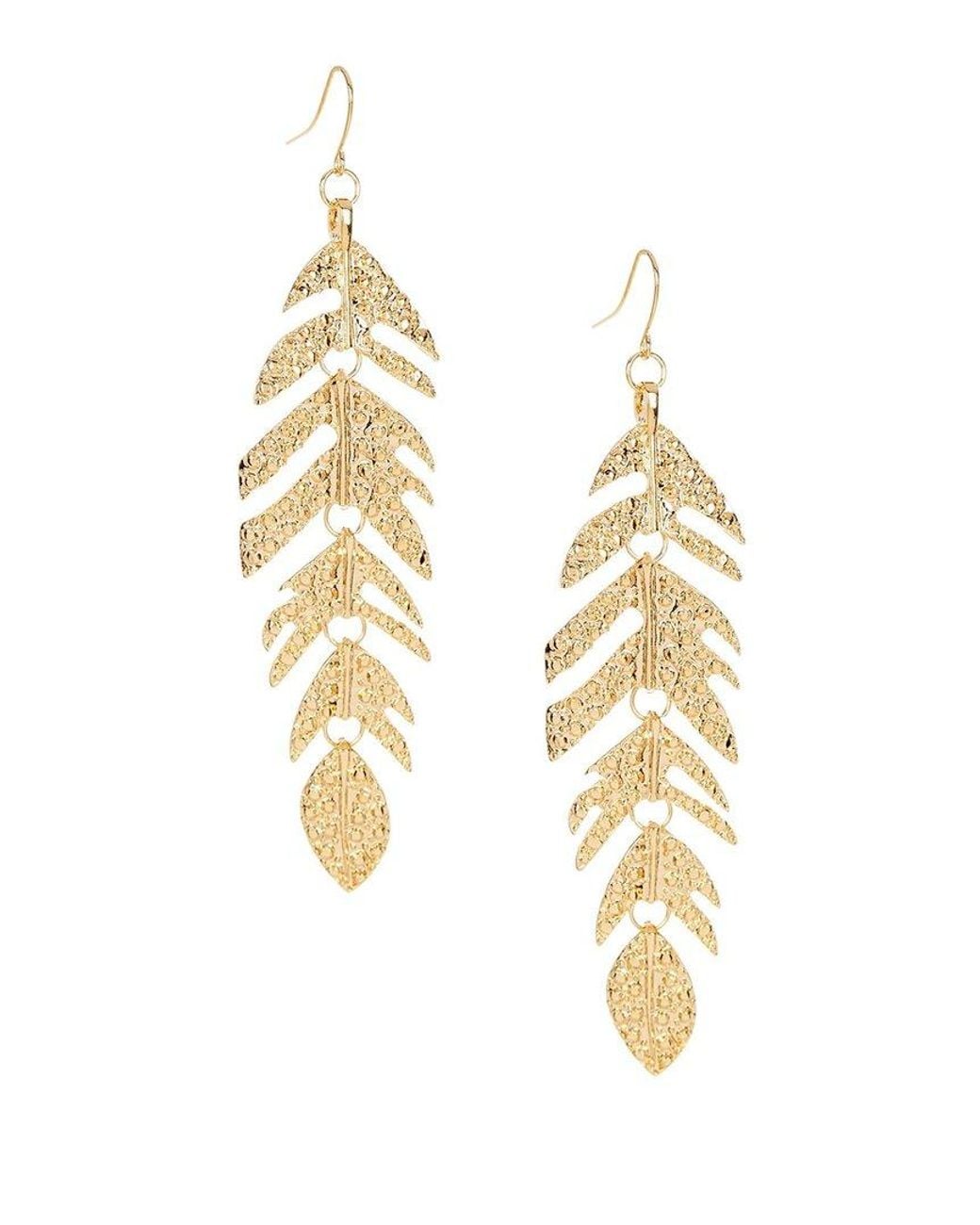 Eye Candy LA Metallic Luxe Collection Mia Feather Statement Earrings