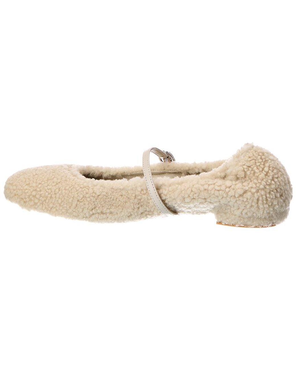 Stuart Weitzman Natural Lennox Shearling Flat