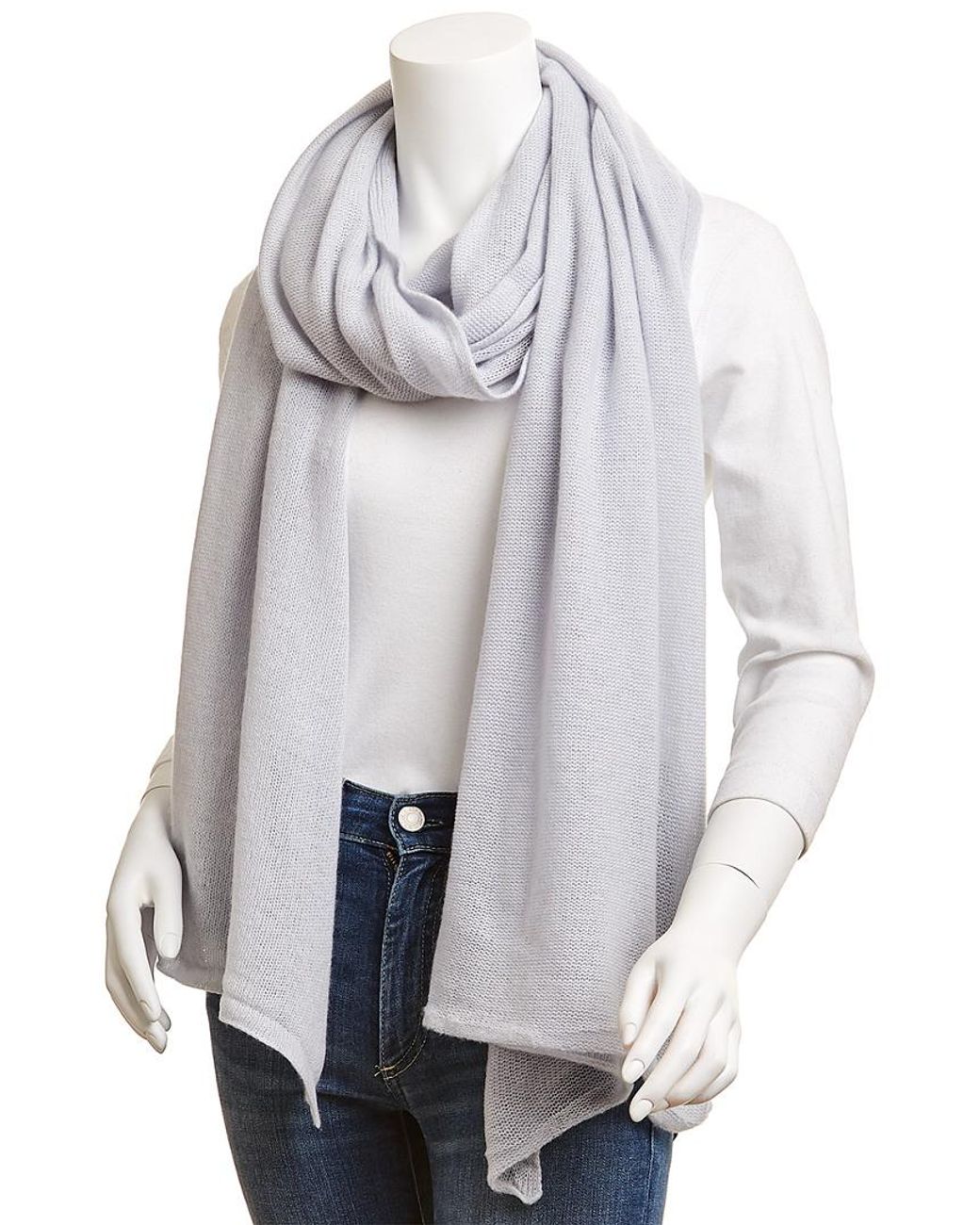 Portolano Lightweight Cashmere Wrap in Grey Lyst UK