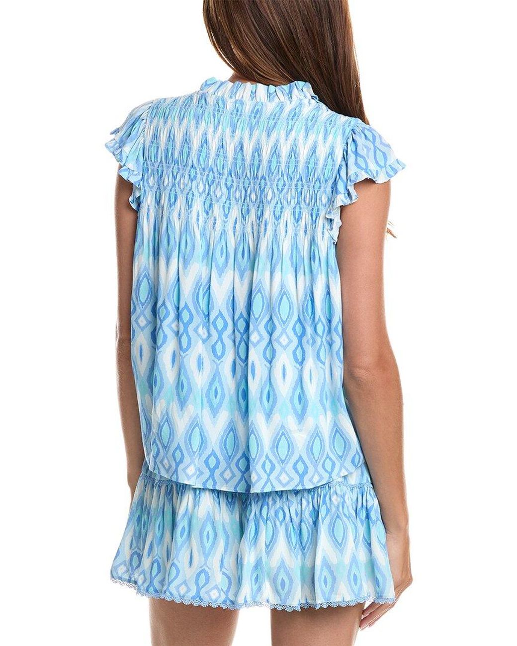 Sail To Sable Blue Flutter Sleeve Top