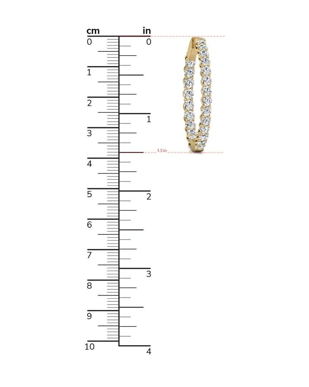 Diana M Metallic Diana M. Fine Jewelry 14k 7.00 Ct. Tw. Lab Grown Diamond Hoops