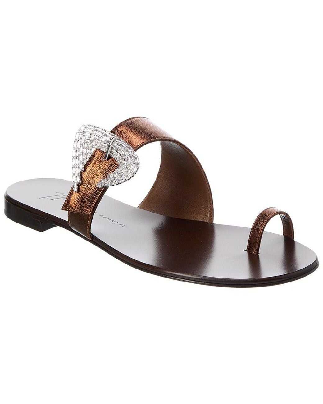 Giuseppe Zanotti Brown Ganass Leather Sandal