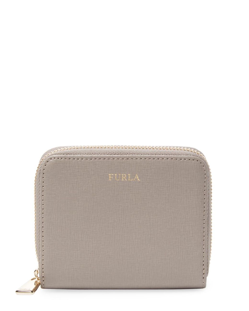 Furla Classic Small Leather Zip Around Short Wallet in Gray Lyst