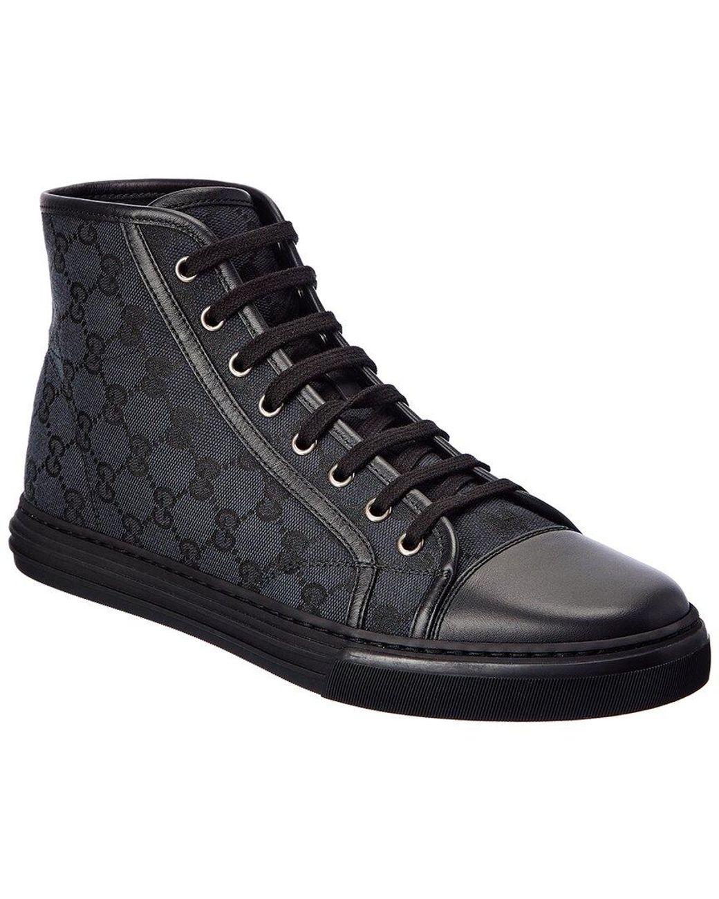 Gucci GG Canvas & Leather High-top Sneaker in Black for Men | Lyst