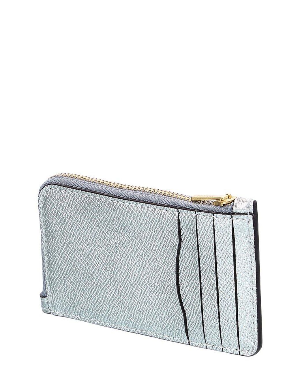 COACH Zip Small Metallic Leather Card Case | Lyst