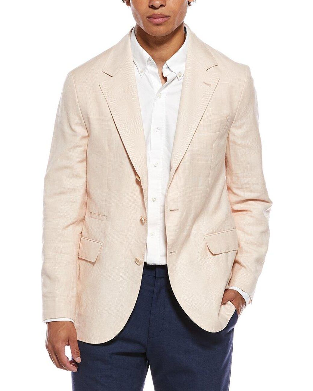 Brunello Cucinelli Natural Wool, Linen & Silk-Blend Blazer for men