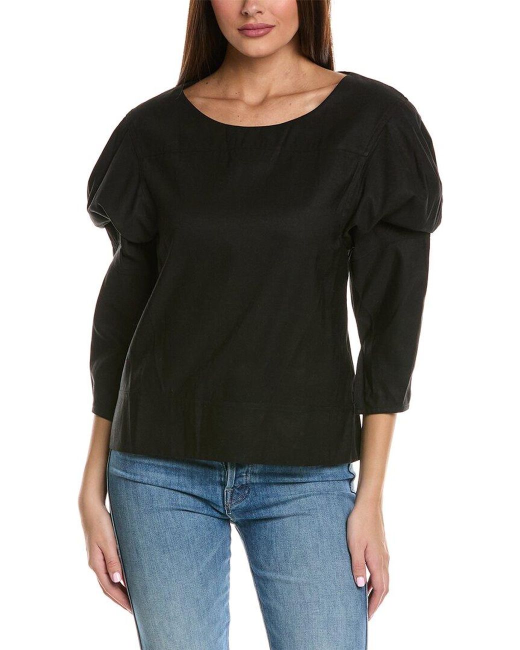 3.1 Phillip Lim Black Puff Sleeve Top
