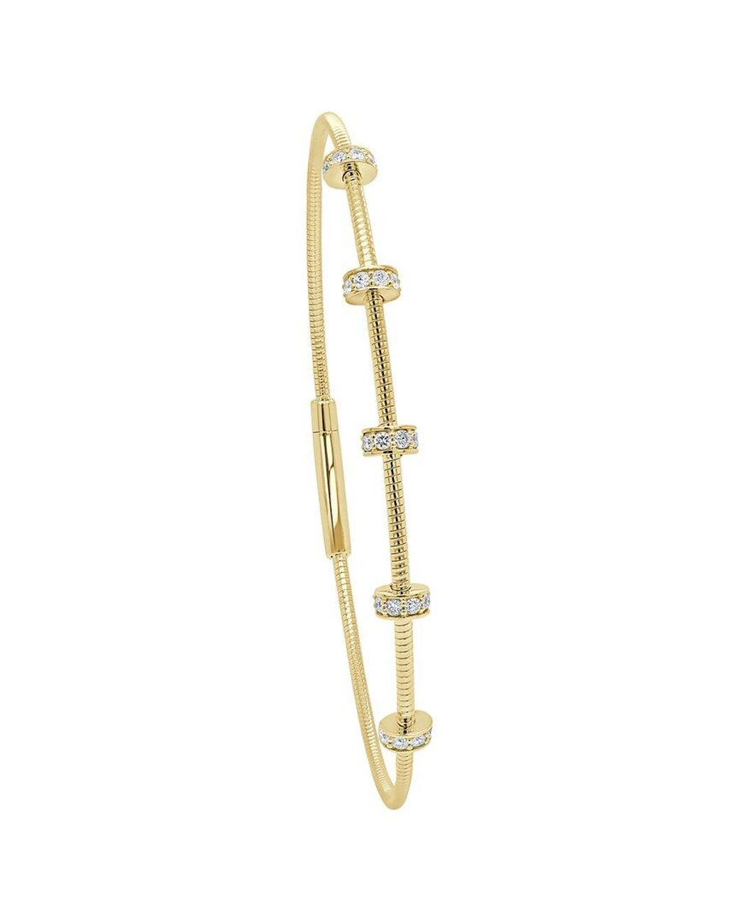 Sabrina Designs Metallic 14K 0.25 Ct. Tw. Diamond Flexible Bangle
