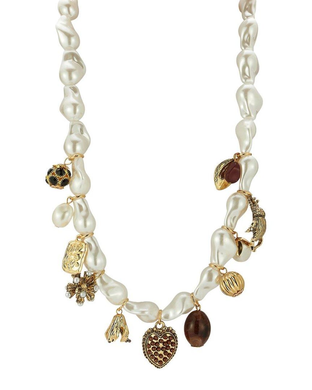 Sphera Milano Metallic Plated 3Mm, 21Mm Pearl Cz Necklace