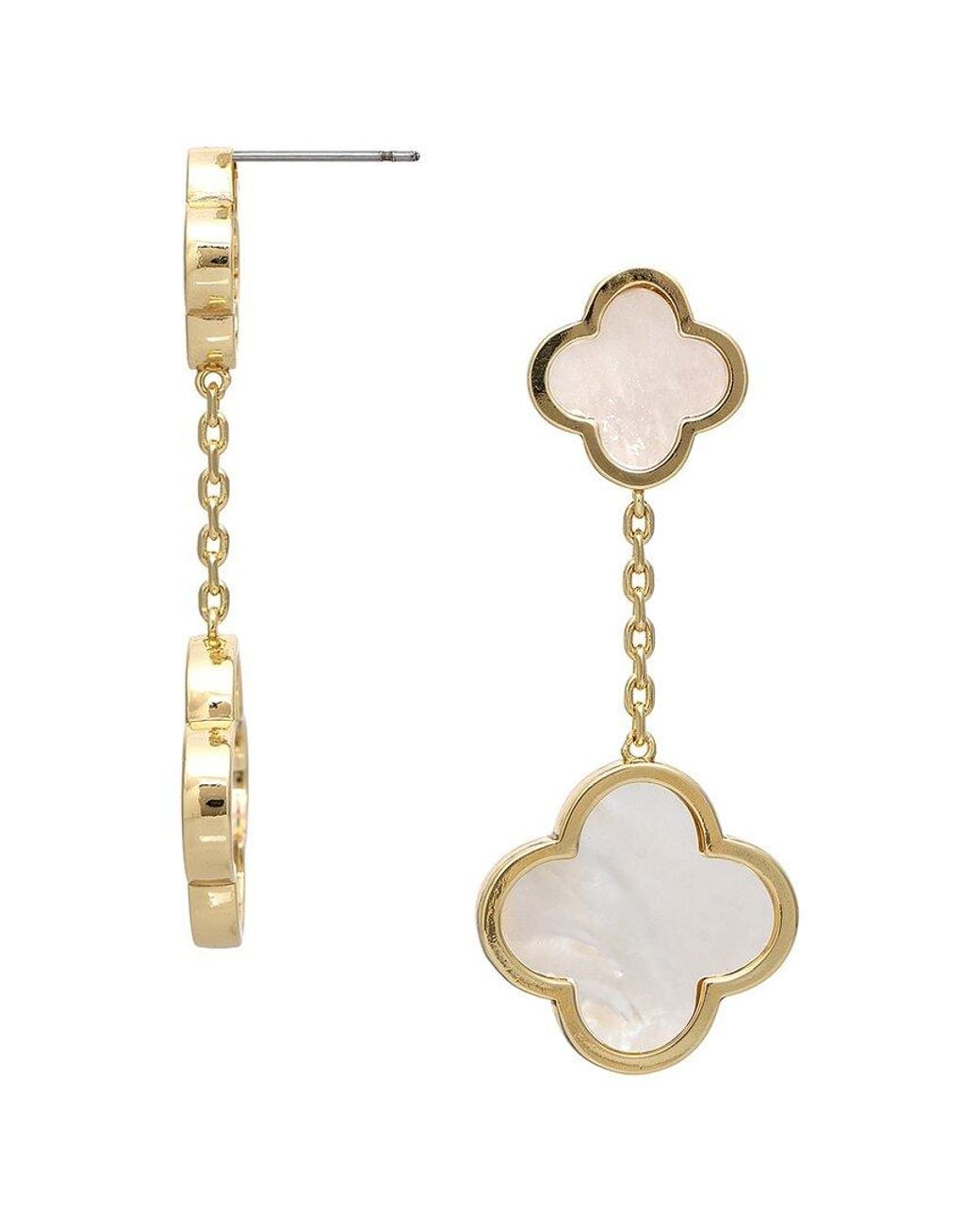 Rivka Friedman Metallic 18K Plated 14Mm 20Mm Pearl Dangle Earrings