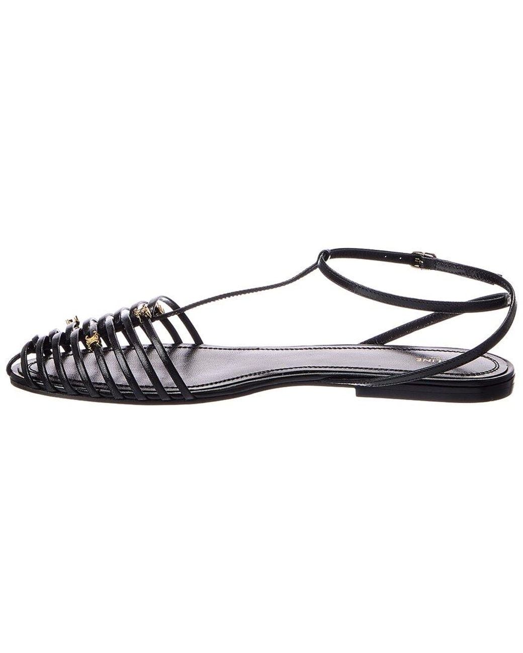 Céline Metallic Caged Leather Sandal