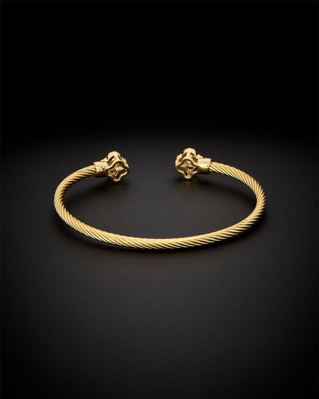 Juvell Black 18k Plated Cz Twisted Cable Bangle Bracelet