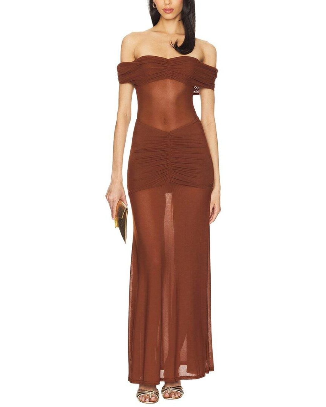 Alma King Red Solid Maxi Dress