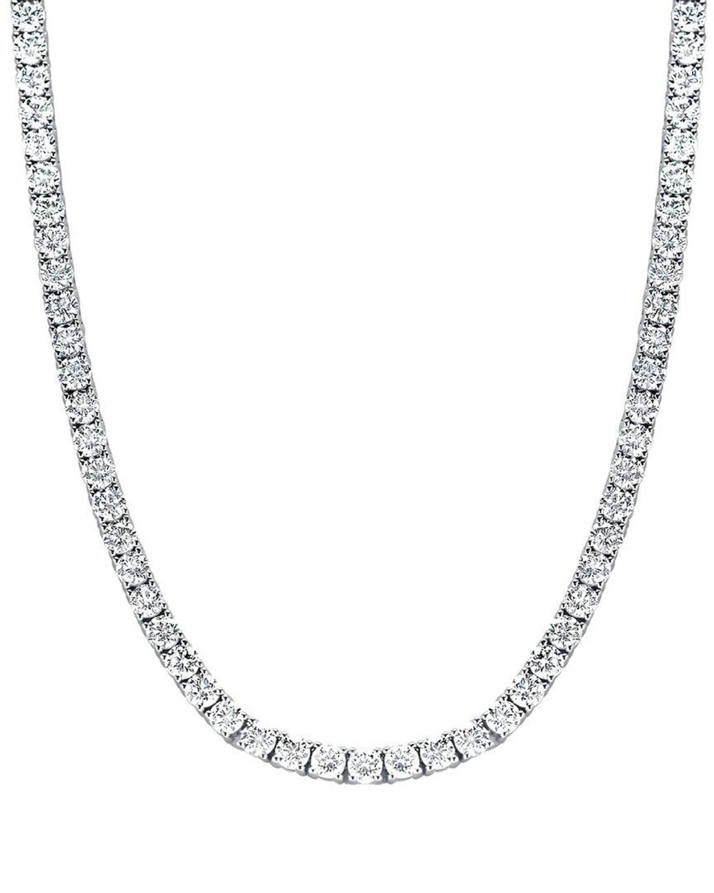 Lab Grown Diamonds Metallic 14k 15.00 Ct. Tw. Lab-grown Diamond Straight Line Necklace