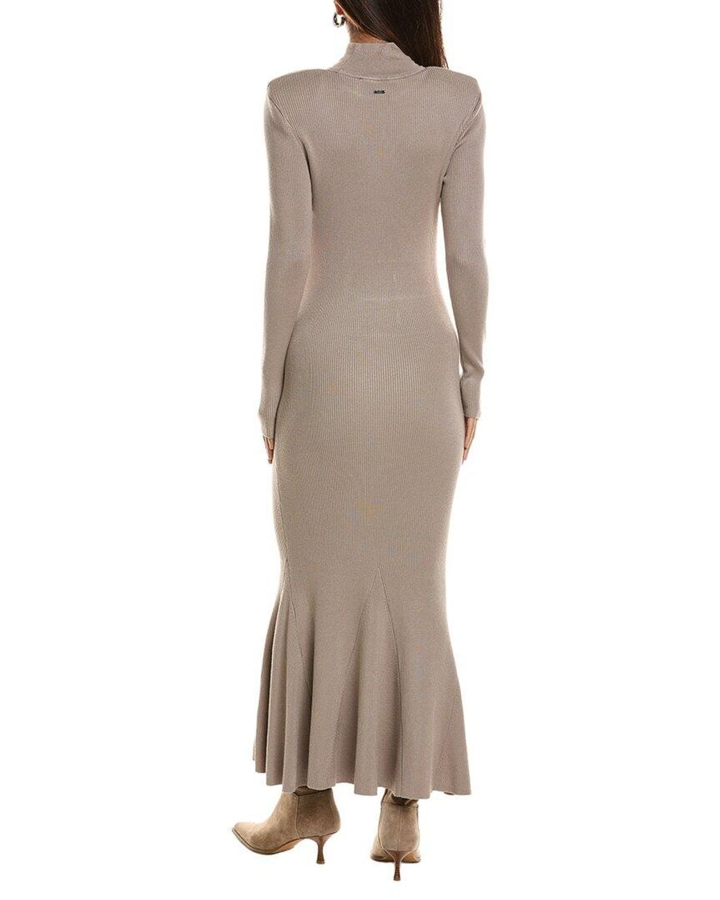 Toccin Brown Turtleneck Midi Dress