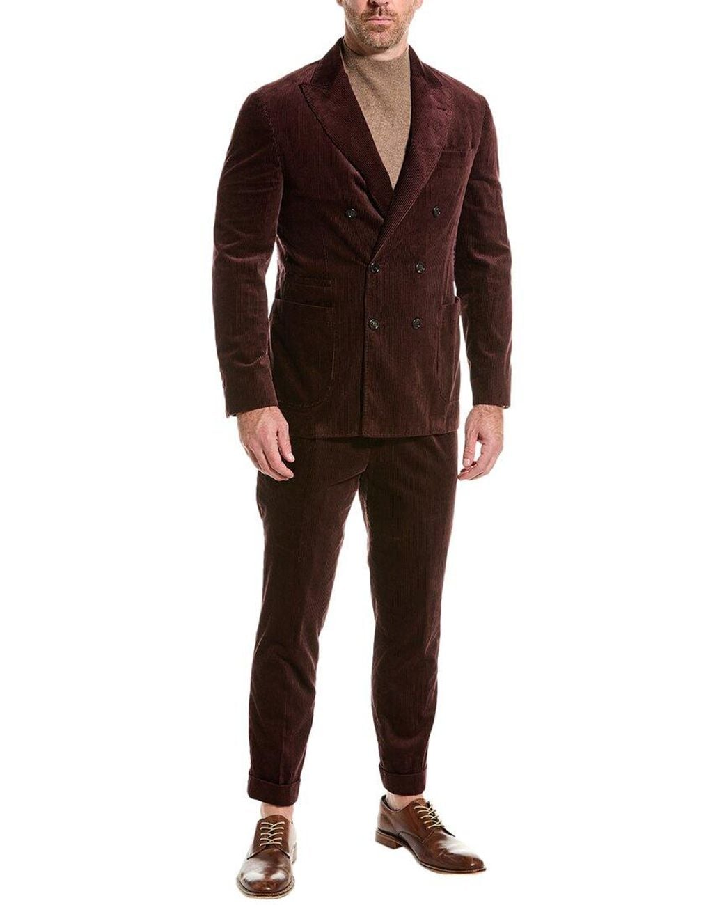Brunello Cucinelli Brown 2pc Corduroy Suit for men