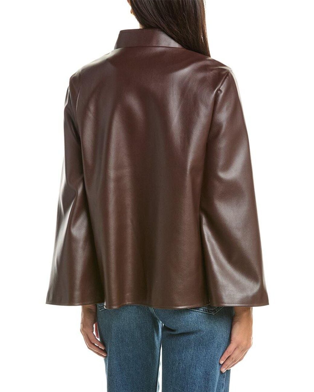 La Fiorentina Brown Faux Leather Cape