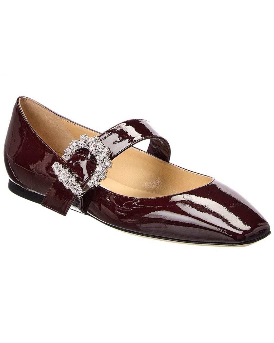 Jimmy Choo Brown Cheri Patent Ballerina Flat