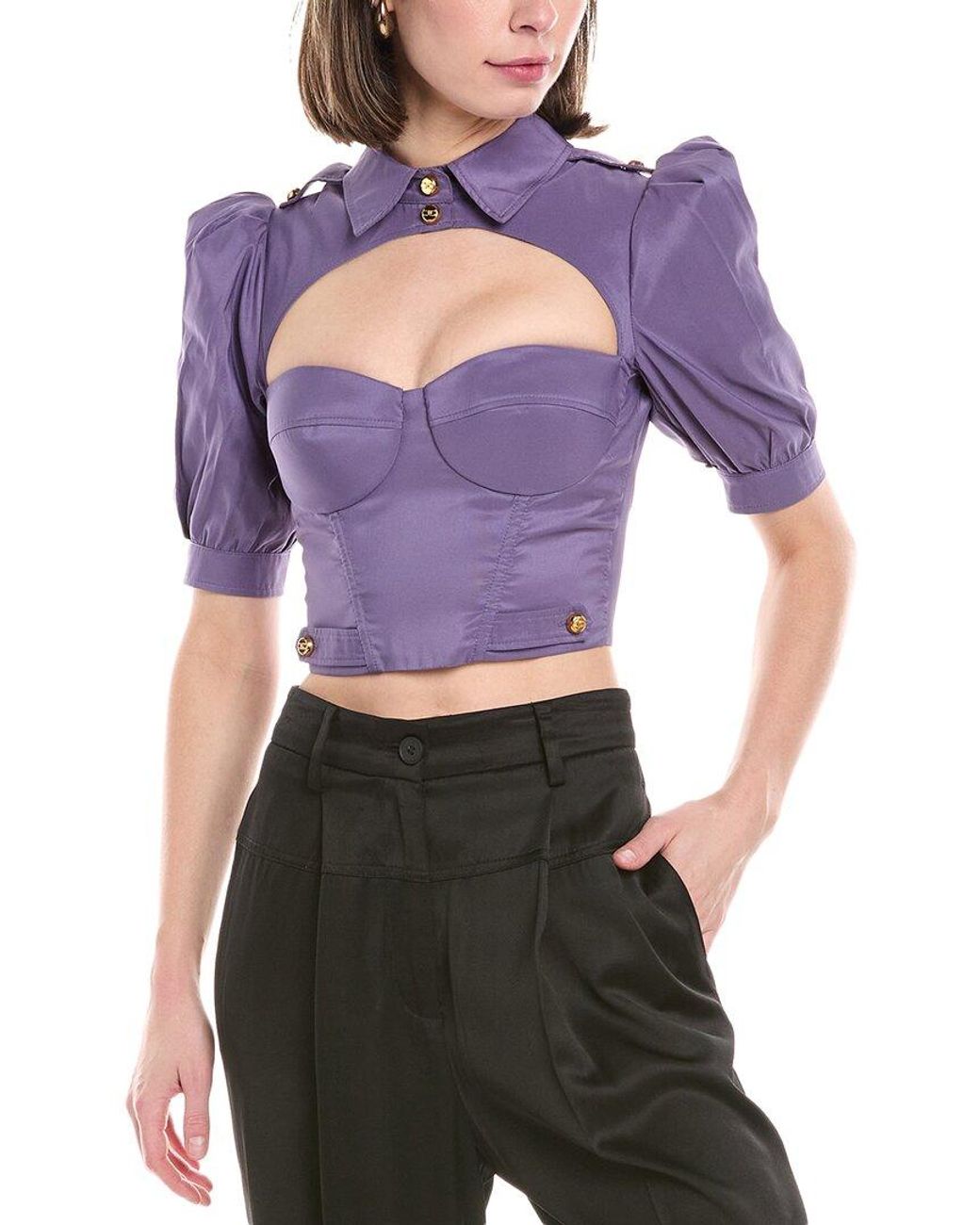 Elisabetta Franchi Purple Crop Top