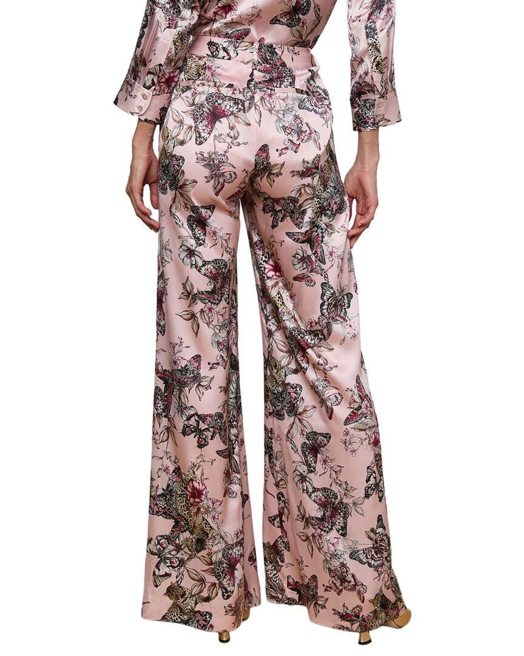 L'Agence Multicolor Pilar Silk Wide Leg Pant