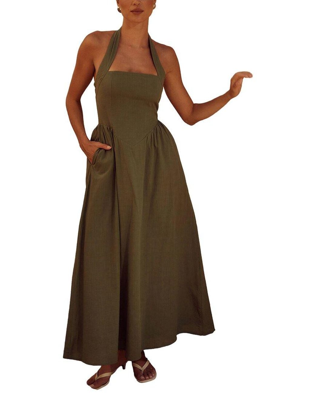 CAMILA BLANCO Brown Maxi Dress