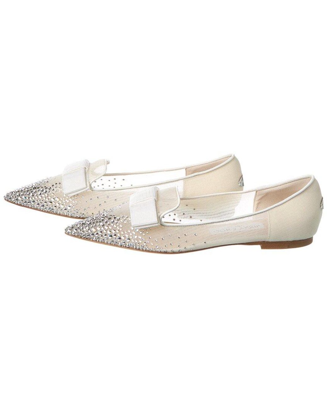 Jimmy Choo White Gala Mesh Flat (Authentic Pre-Loved)