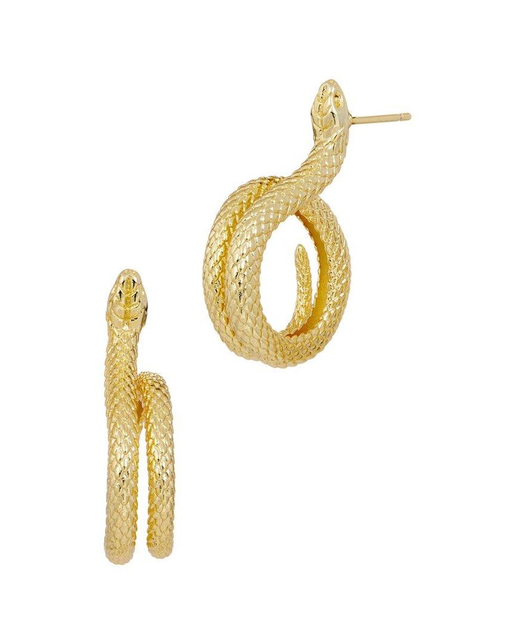 Savvy Cie Metallic Silver Snake Hoops