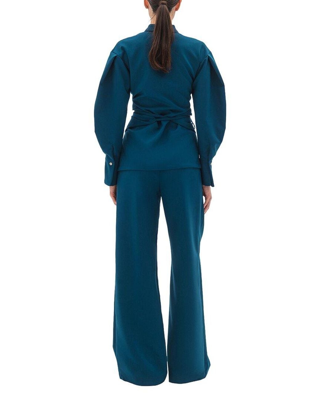 BGL Blue 2Pc Blouse & Pant Set