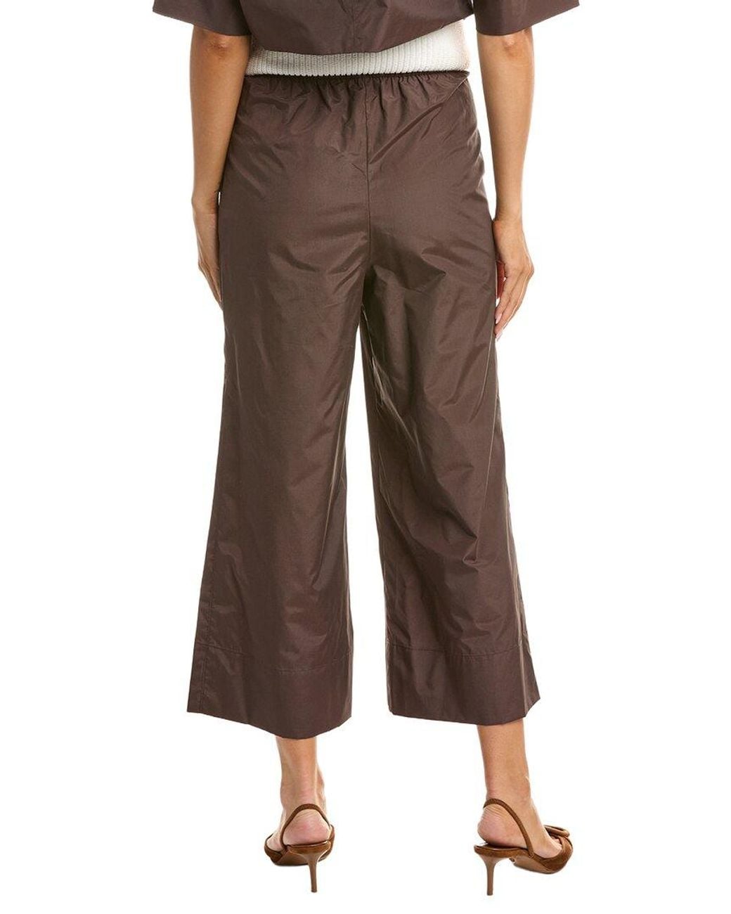 Natori Brown Techno Poplin Cropped Pant
