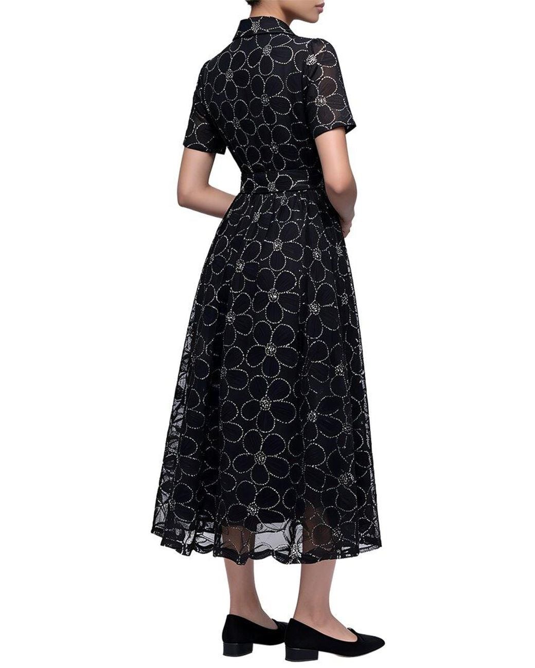Linda Charm Black Midi Dress