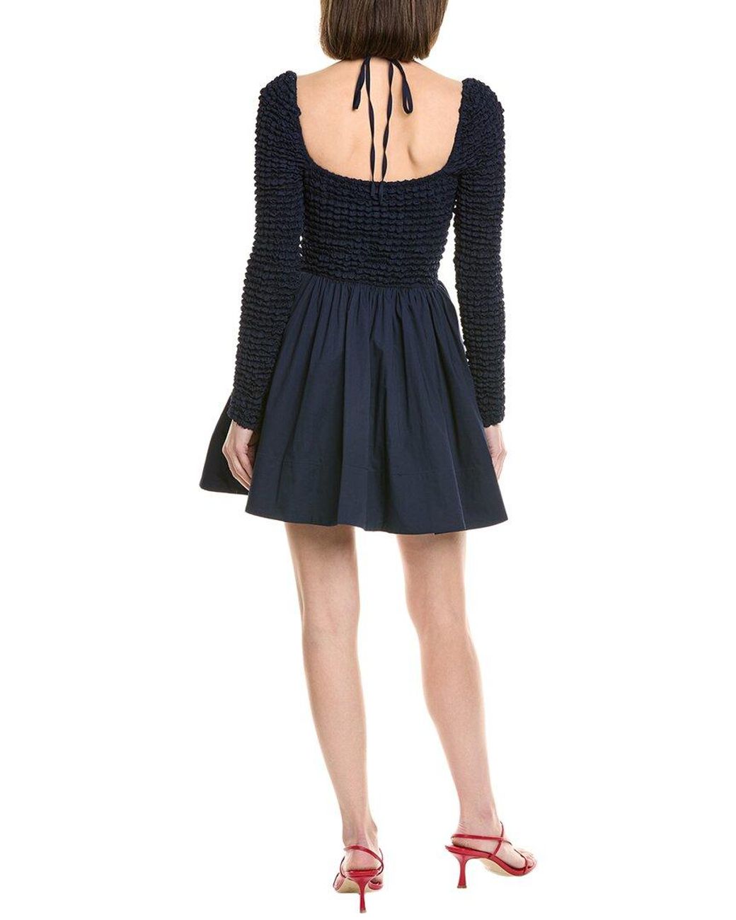 Staud Blue Cassidy Mini Dress
