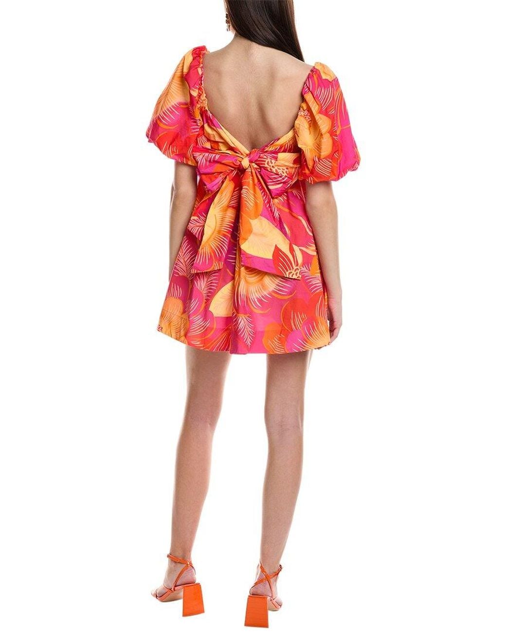 Farm Rio Red Summer Garden Ombre Mini Dress