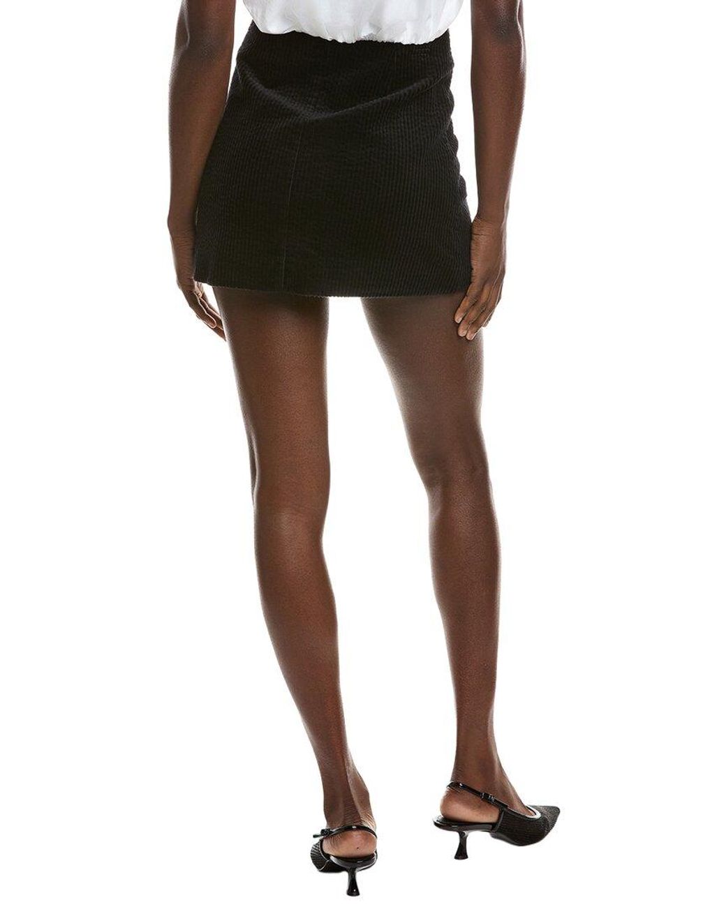 Ganni Black Corduroy Mini Skirt