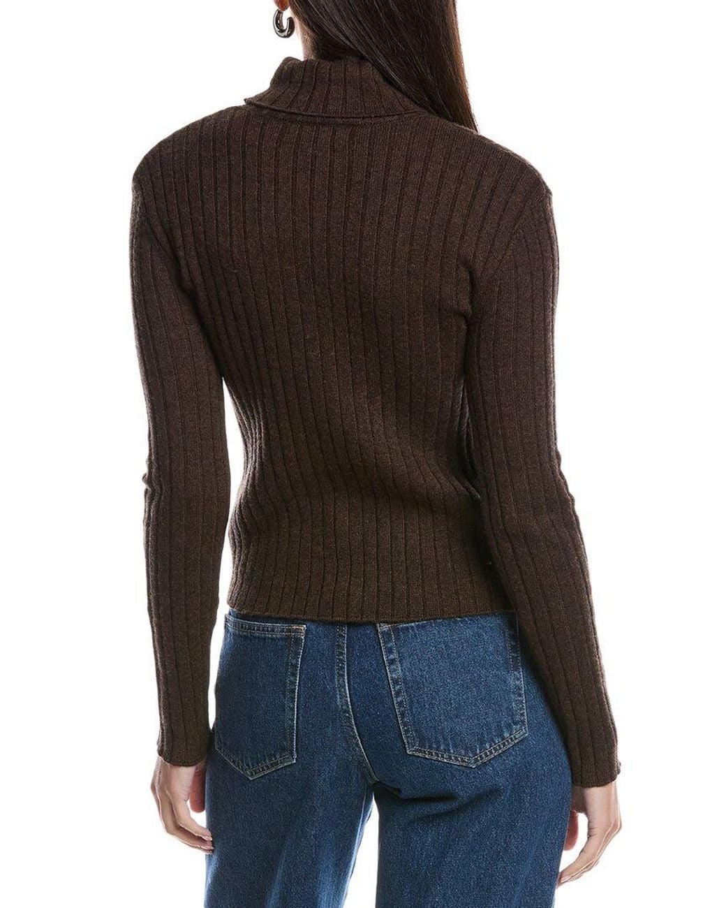 Bella Dahl Black Wool-Blend Turtleneck Sweater