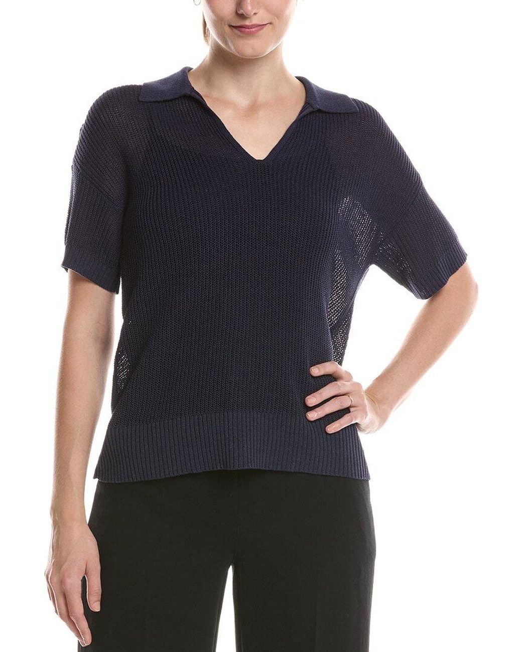 Eileen Fisher Blue Short Sleeve Sweater