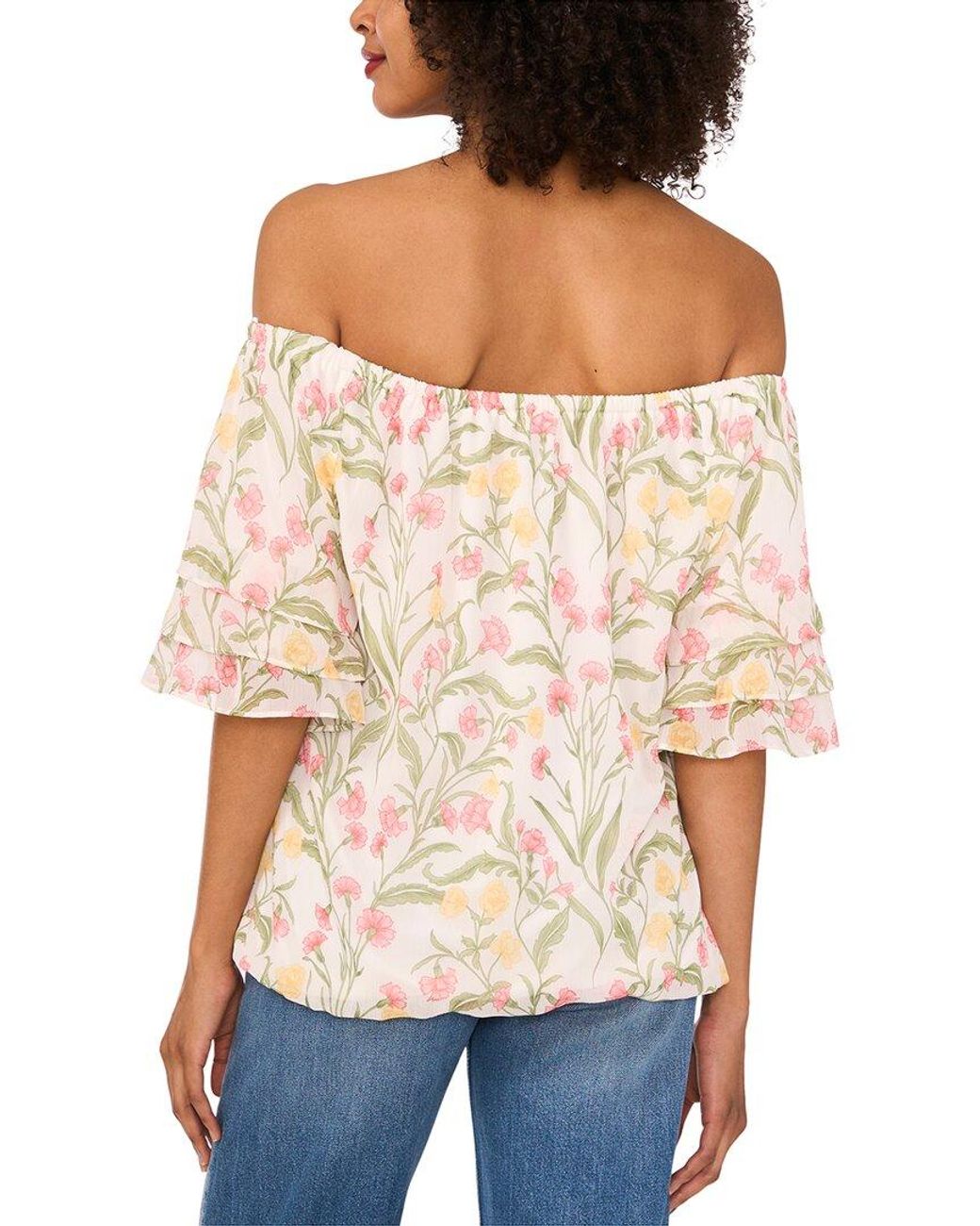 Vince Camuto Red Flutter Sleeve Top