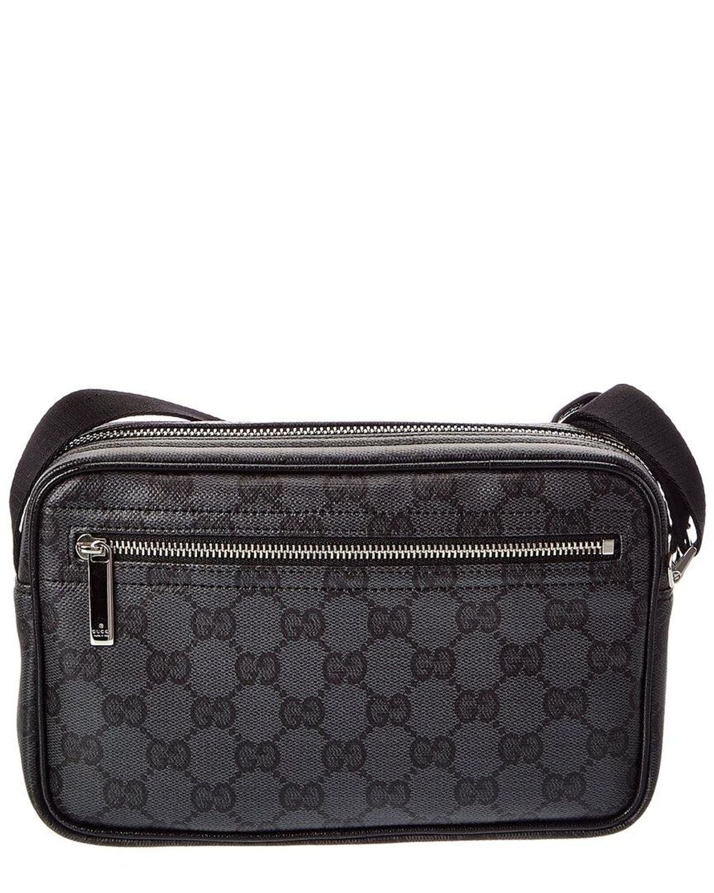 Gucci Black Essence Classic Gg Coated Canvas & Leather Mini Bag for men