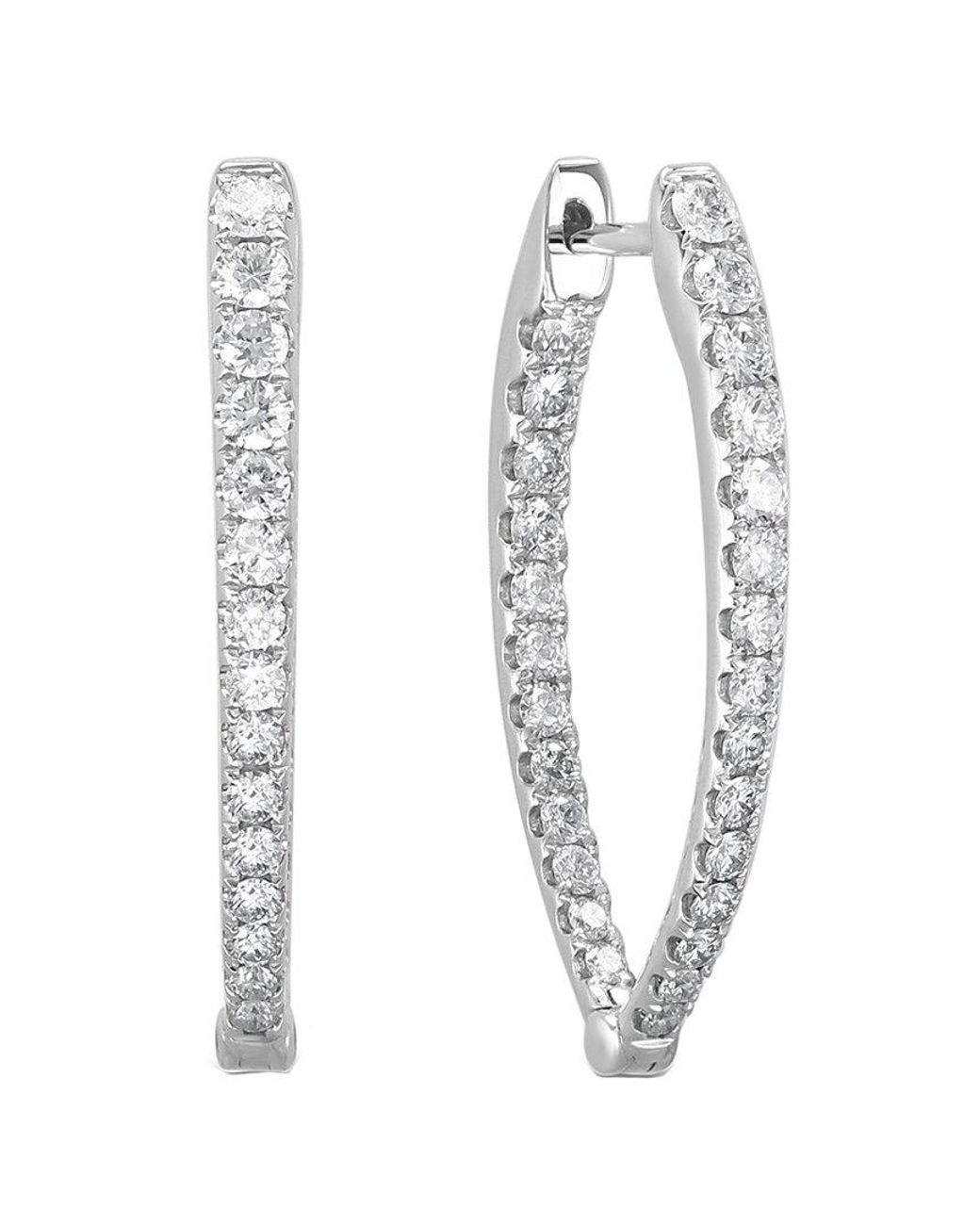 Sabrina Designs White 14k 1.12 Ct. Tw. Diamond Inside Out Oval Hoops