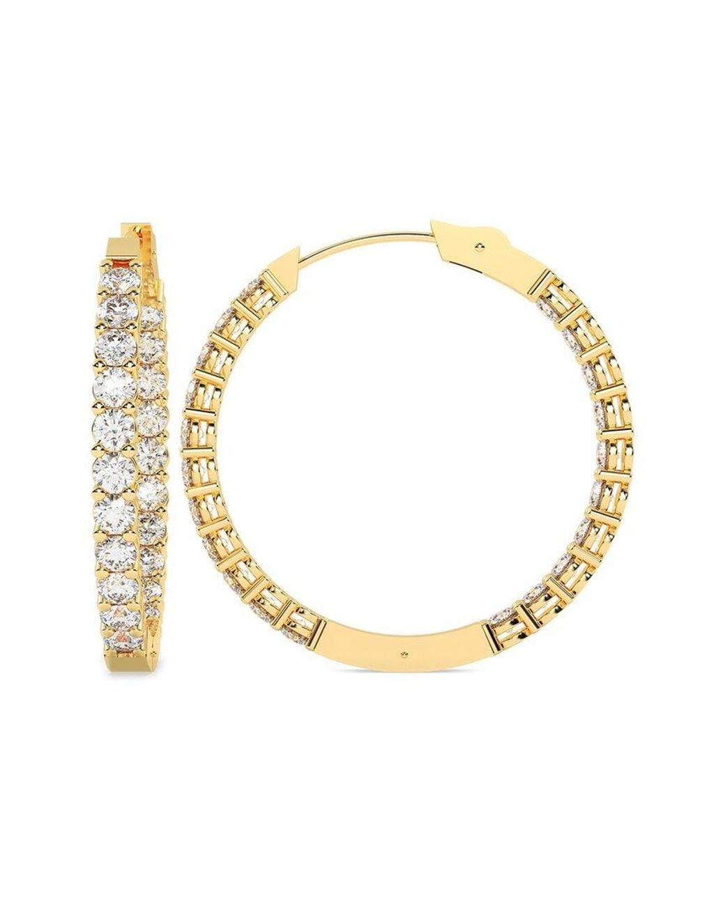 Lab Grown Diamonds Metallic 14K 10.00 Ct. Tw. Lab-Grown Diamond Earrings