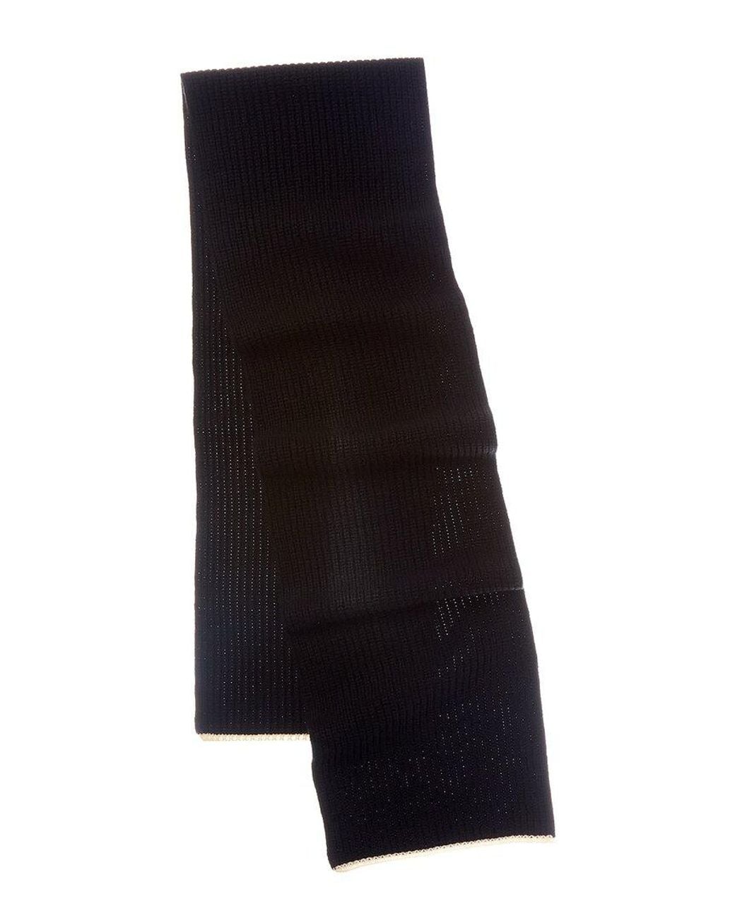 Vince Black Shaker Stitch Tipped Wool & Cashmere-Blend Scarf for men