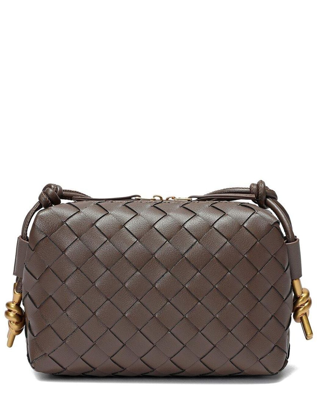Tiffany & Fred Paris Brown Hand-Woven Leather Crossbody