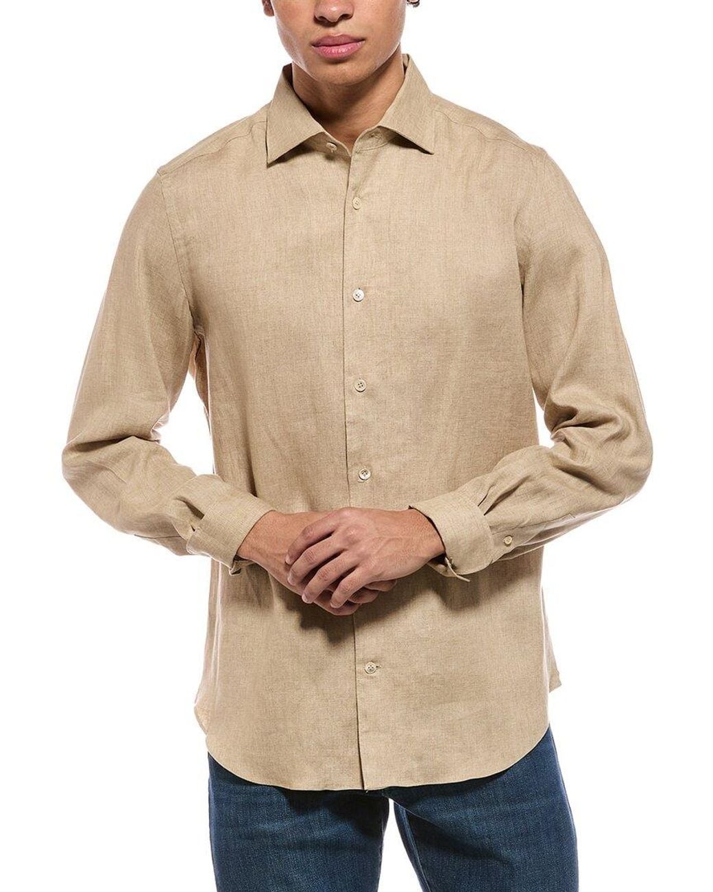 Eleventy Natural Linen Shirt for men