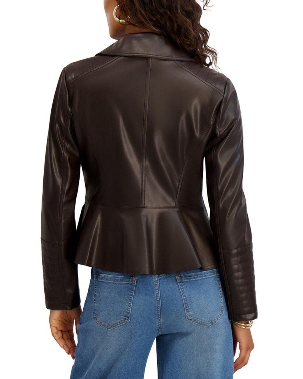 Kensie Black Faux Leather Moto Jacket