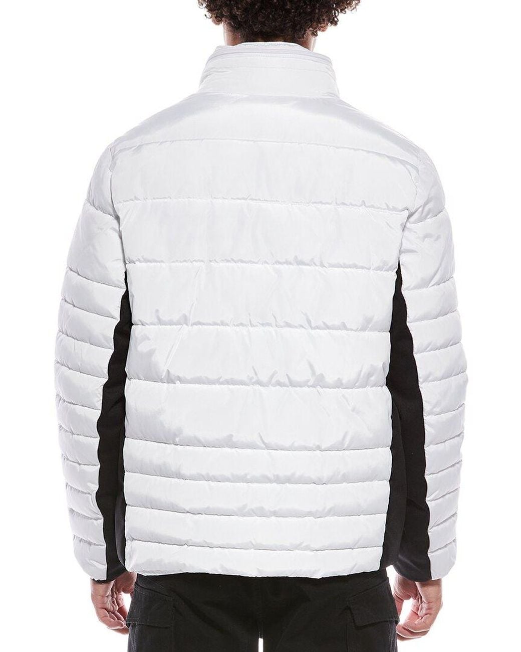 Kenneth Cole White Faux Memory Puffer Coat for men