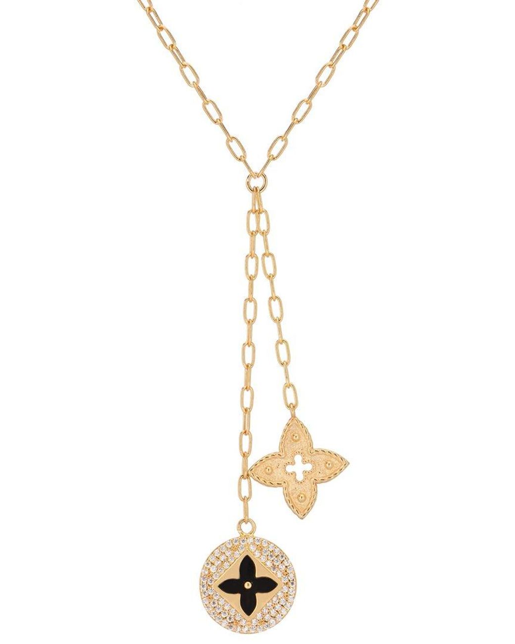 Gabi Rielle Metallic Modern Touch Collection 14k Over Silver Cz Braided Clover Necklace