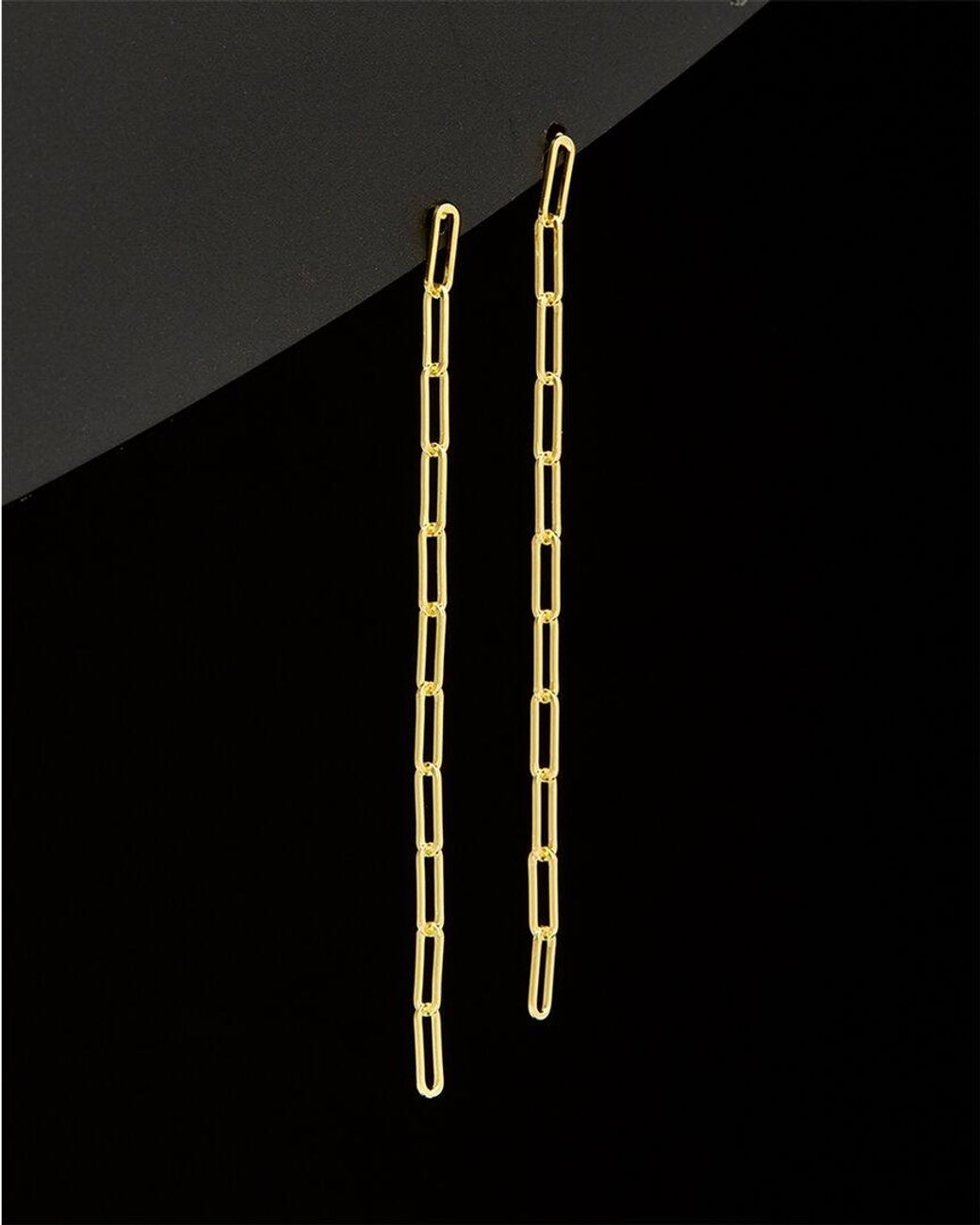 Italian Gold Black 14k Paperclip Earrings