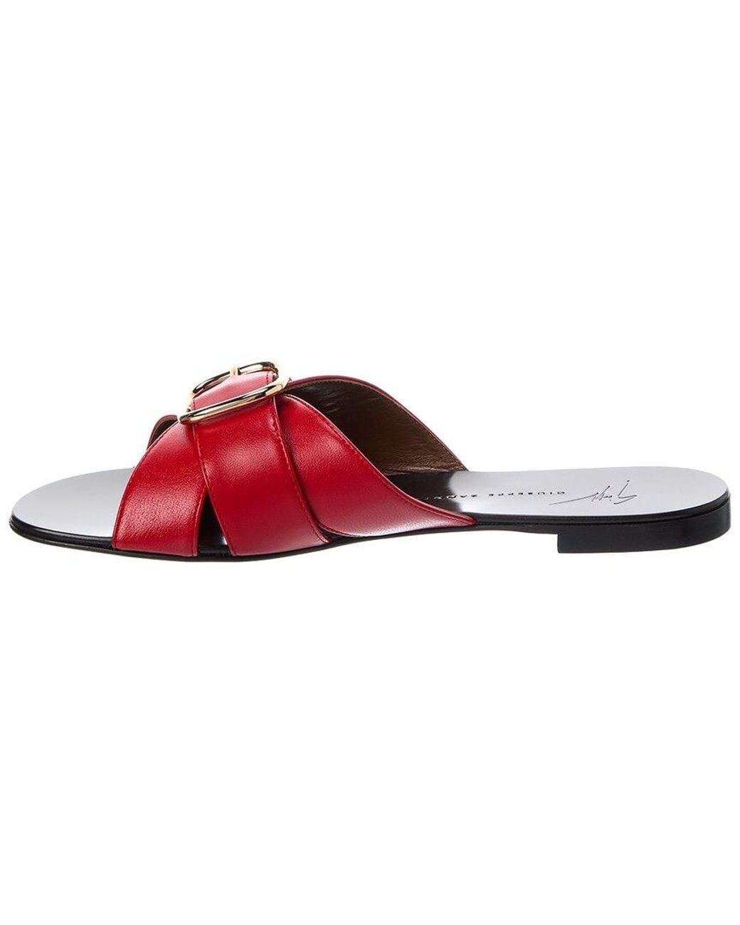 Giuseppe Zanotti Red Geraldhine Leather Sandal